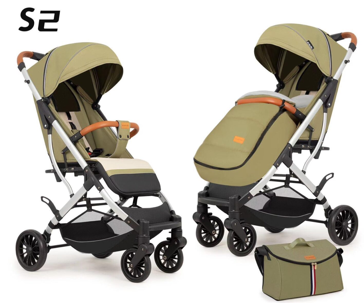 Carucior Sport ,6-36 de Luni, cu Geanta si Husa Plusata Verde