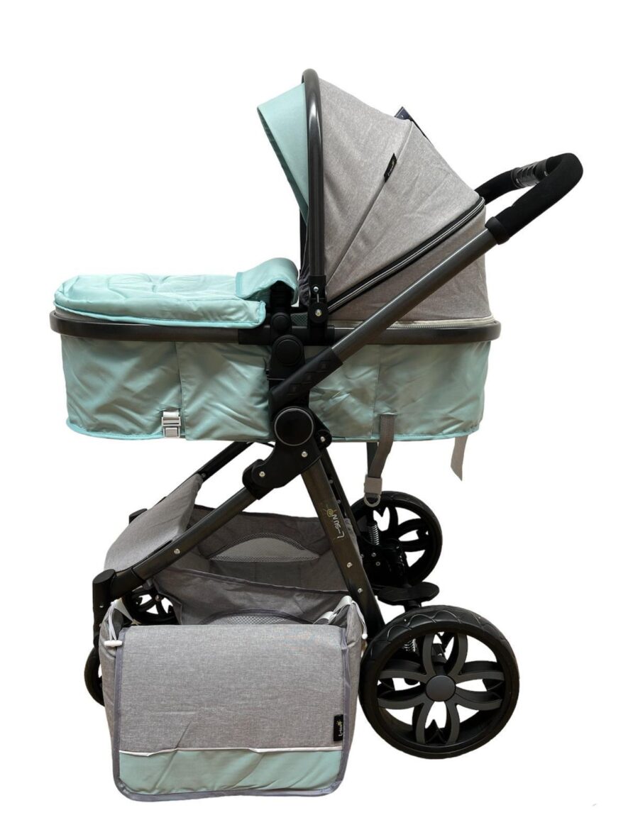 Carucior 2 in 1 Reversibil, Landou si Sport Gri/Turcoaz