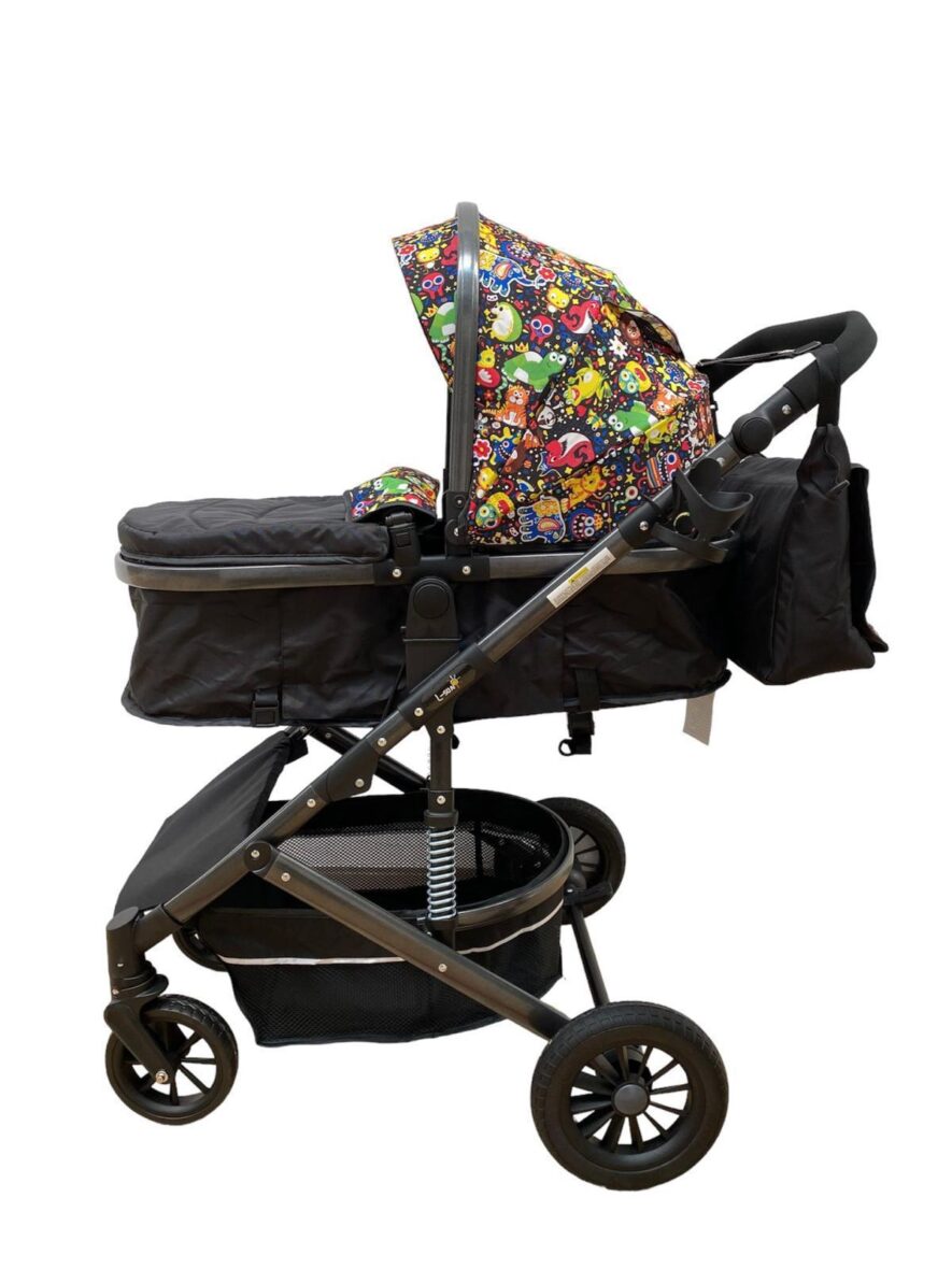 Carucior 2 in 1 Pentru Copii Landou si Sport,Maner Reversibil cu Suspensii, 0-36 luni, Multicolor