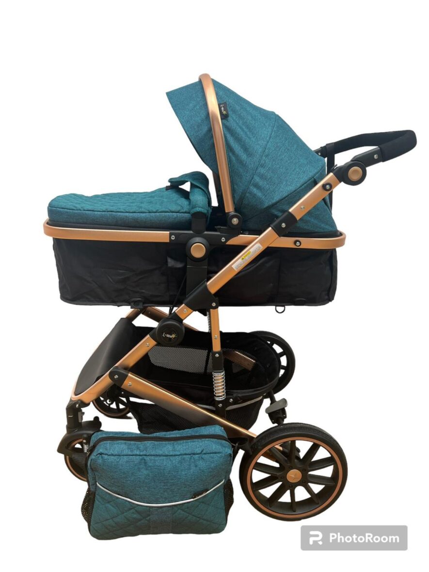 Carucior 2 in 1, L-Sun®, Reversibil, cu Suspensii Albastru