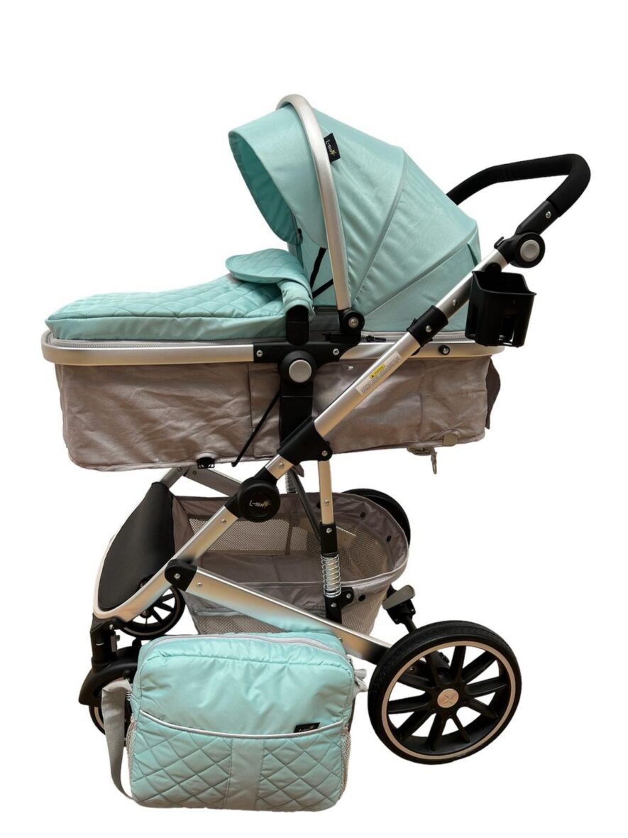 Carucior 2 in 1, L-Sun®, Reversibil, cu Suspensii Turcoaz