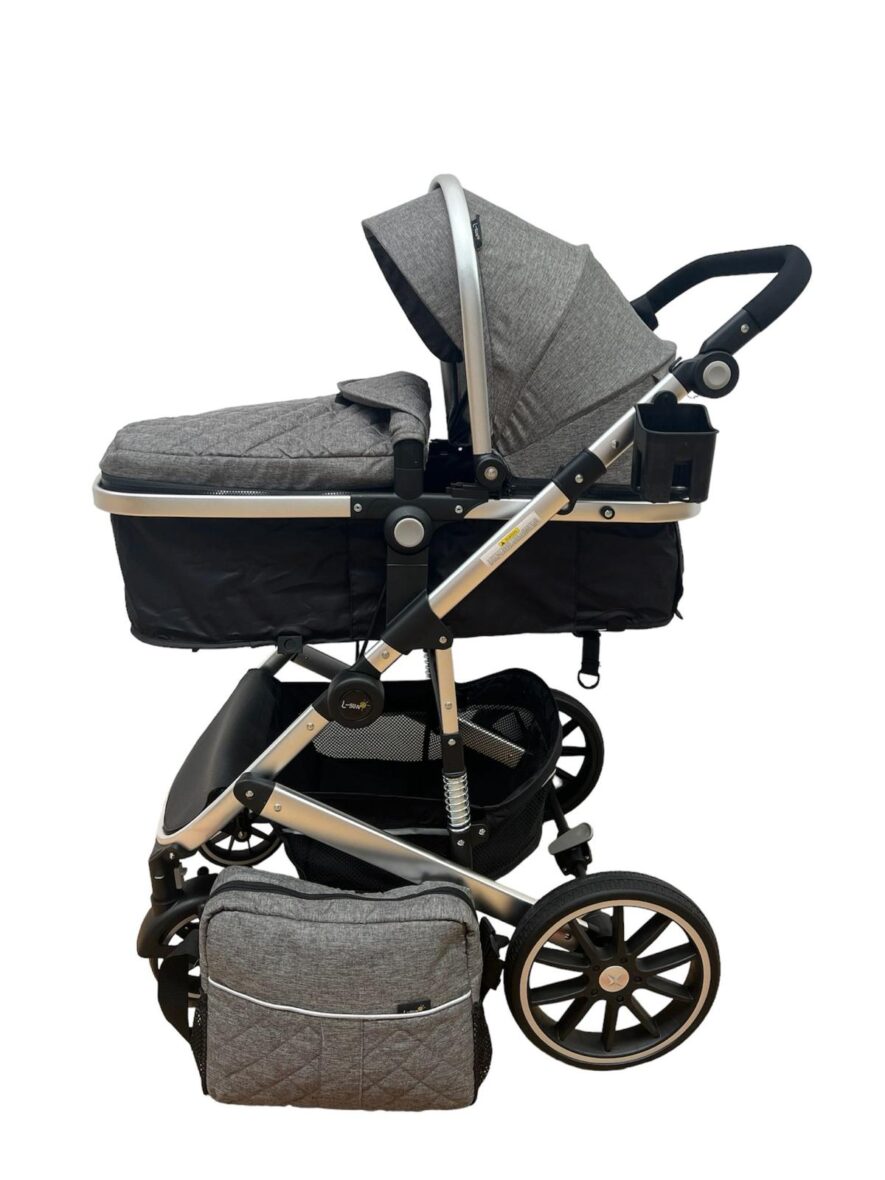 Carucior 2 in 1, L-Sun®, Reversibil, cu Suspensii Gri