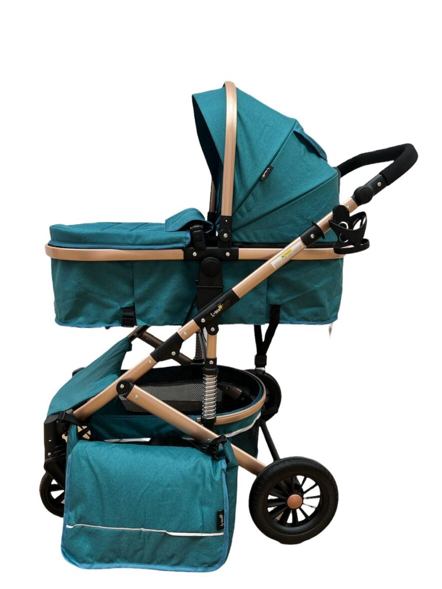 Carucior 3 in 1, Reversibil, cu Suspensii, Compact Verde