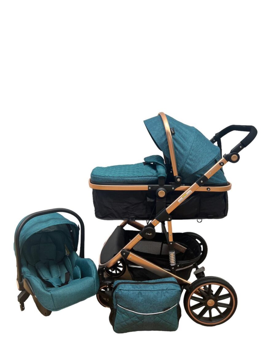 Carucior 3 in 1 Reversibil, Scoica,Landou si Sport,Cadru Reversibil Albastru