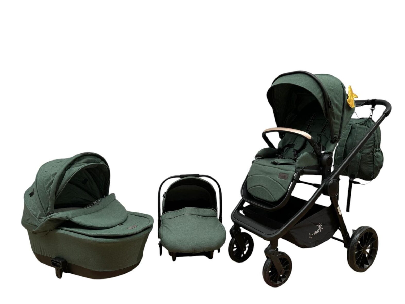 Carucior 3 in 1 L-sun Deluxe  3 Piese Separate Verde