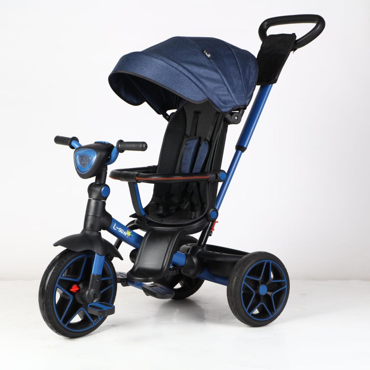 Tricicleta Magic cu Pozitie de Somn, Lumini si Muzica Bleumarin