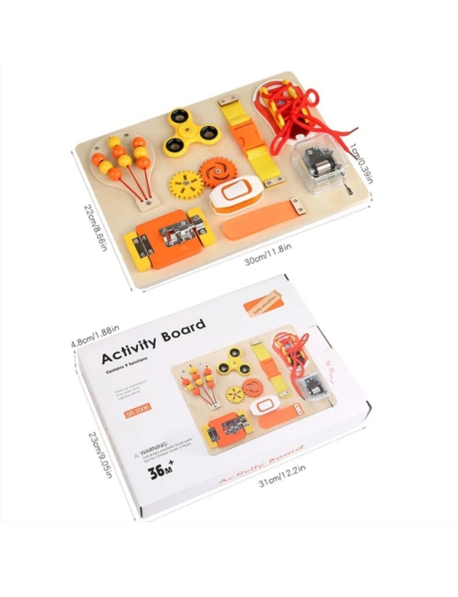 Placa Educativa Montessori Interactiva Pentru Copii din Lemn