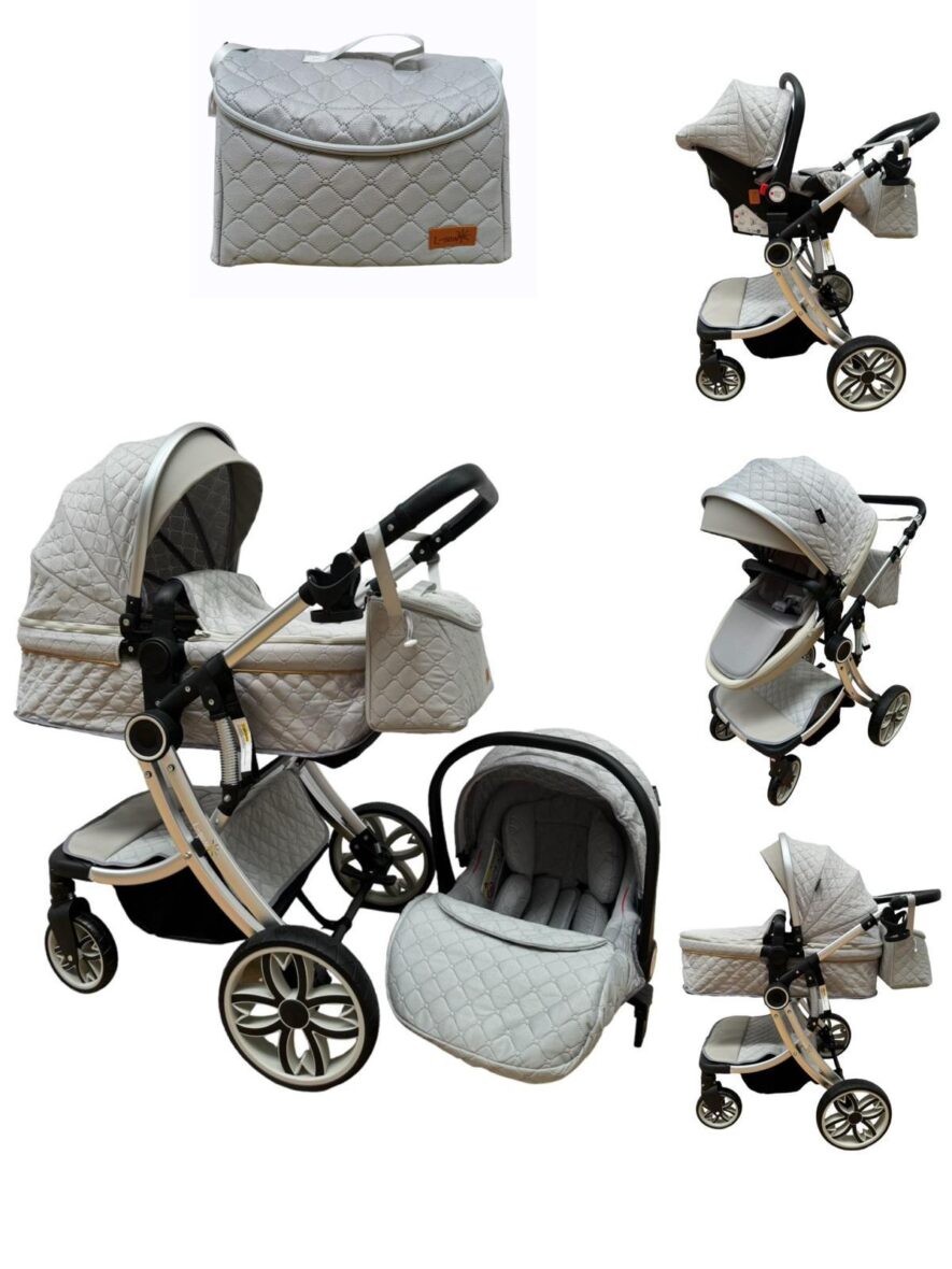 Carucior 3in1 Egg, cu Landou Incorporat si Scoica, 0-36 luni Gri