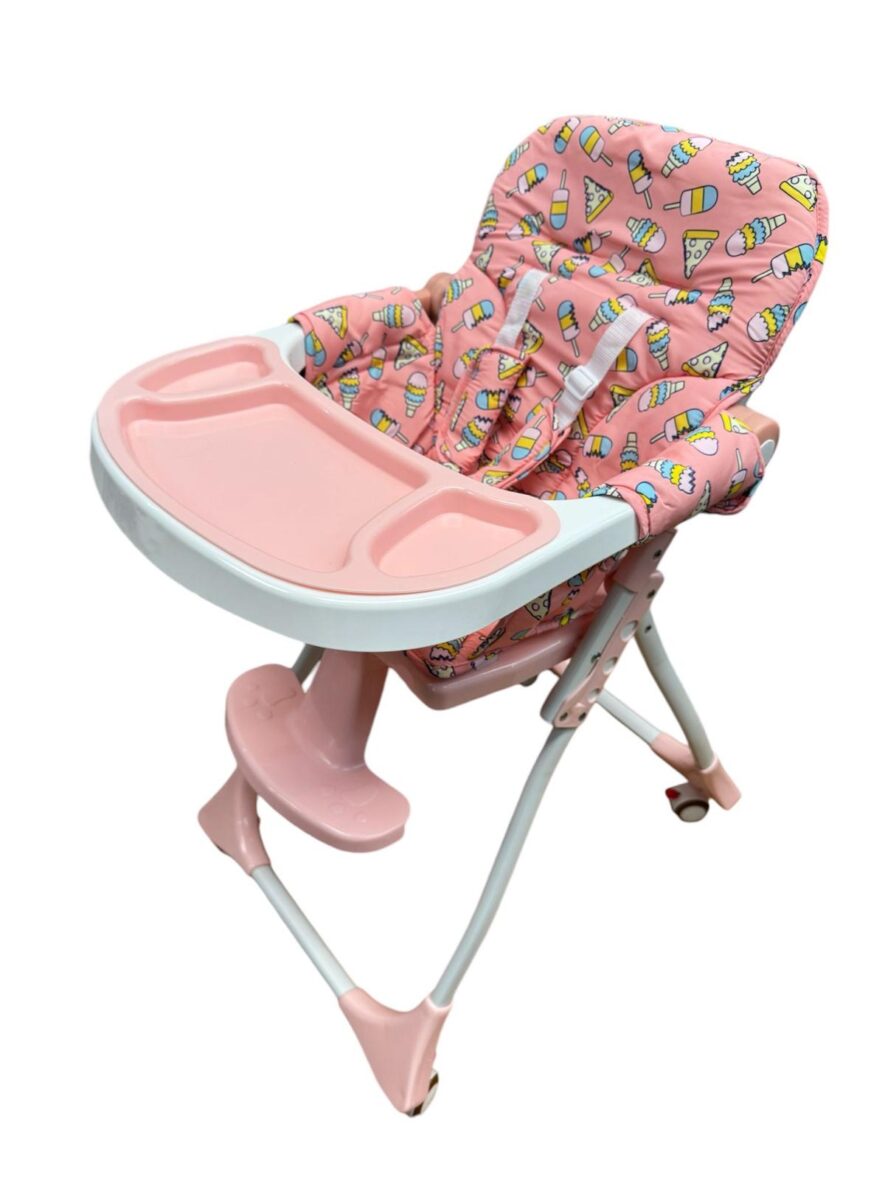 Scaun Bebe Pliabil Bleu cu Stelute Pentru Servirea Mesei Pliabil Roz