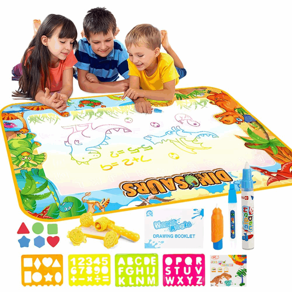 Covorasul Dinozaurilor Pentru Desenat cu Apa 100x70cm Joc Educativ si Creativ